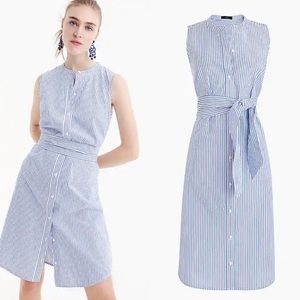 J Crew Sleeveless Striped Shirtdress